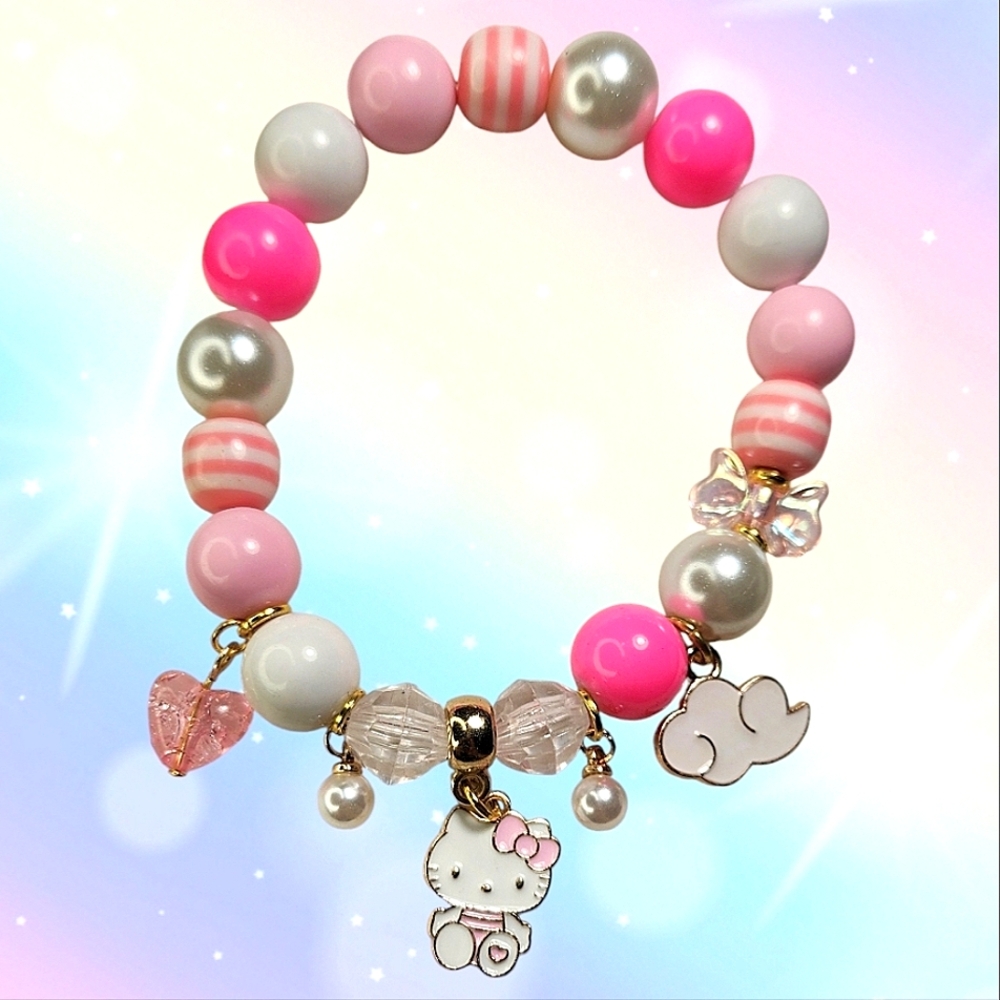 New Hello Kitty Bubble Gum Beaded Bracelet